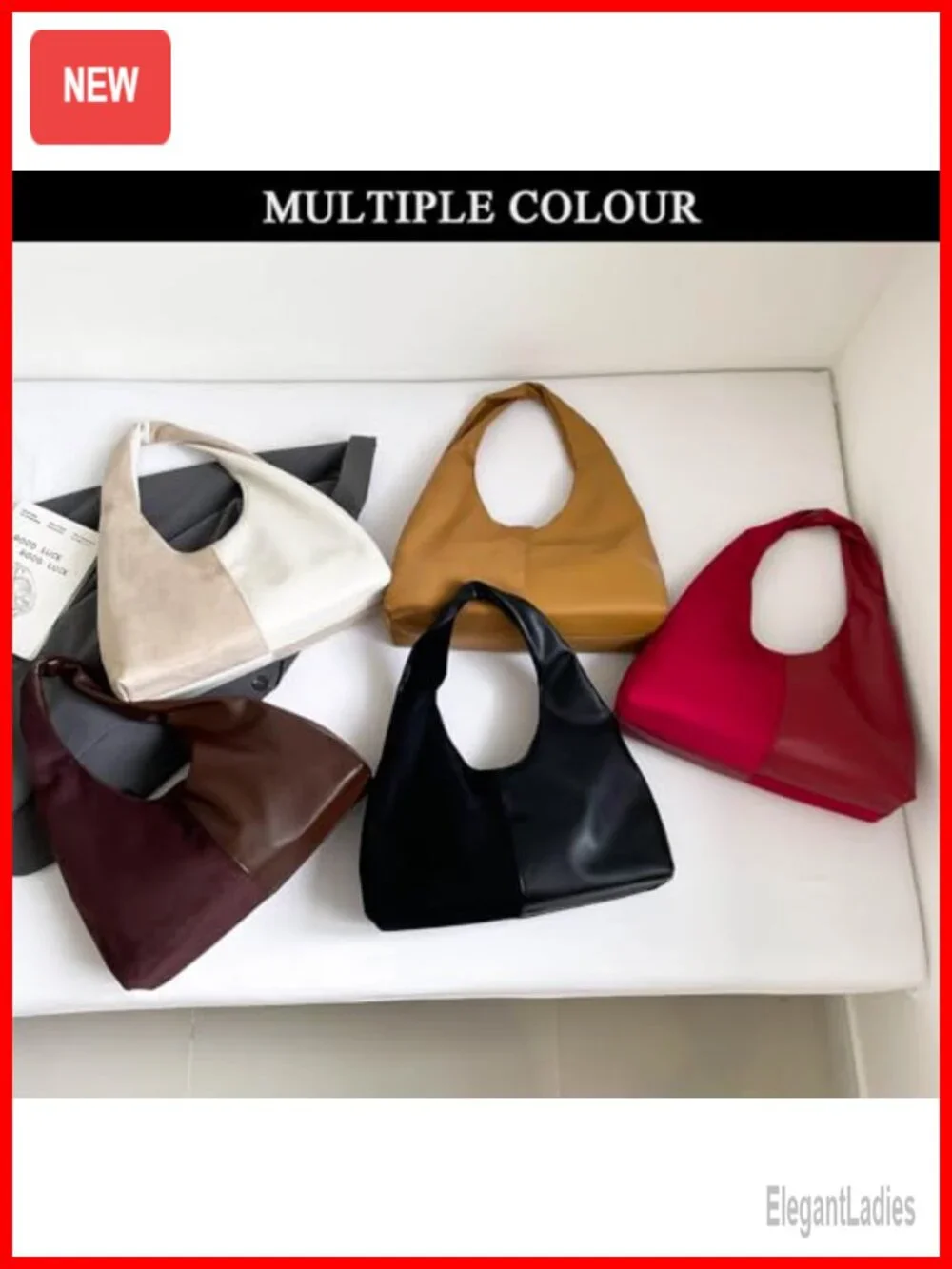 Suede Slouchy Hobo Bag Tote Handbag Faux Leather Shoulder Bag